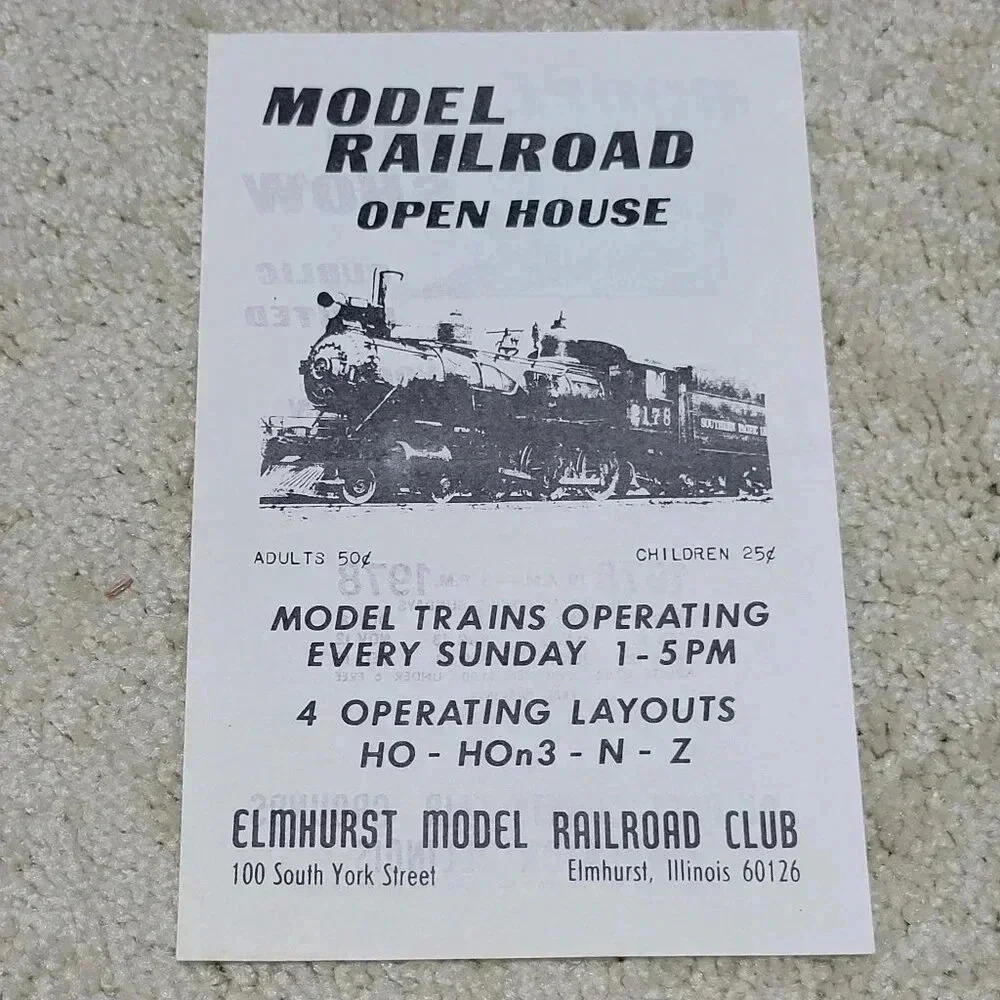 Elmhurst Model Railroad Club Open House 1978 Du Page County Fair Grounds Ad